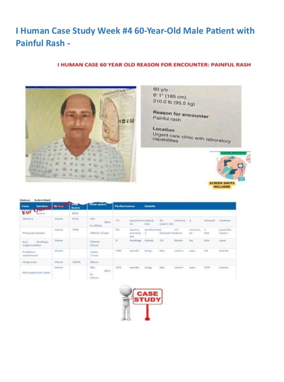I Human Case Study Week #4 60-Year-Old Male Patient with Painful Rash -